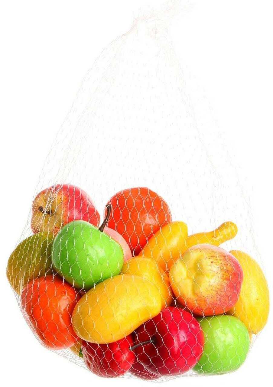 Игруш. набор фруктов в сетке, 24x15x14см, арт. A-27