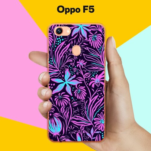 Силиконовый чехол на Oppo F5 Фиолетовые цветы / для Оппо Ф5 силиконовый чехол на oppo f5 оппо ф5 медведь