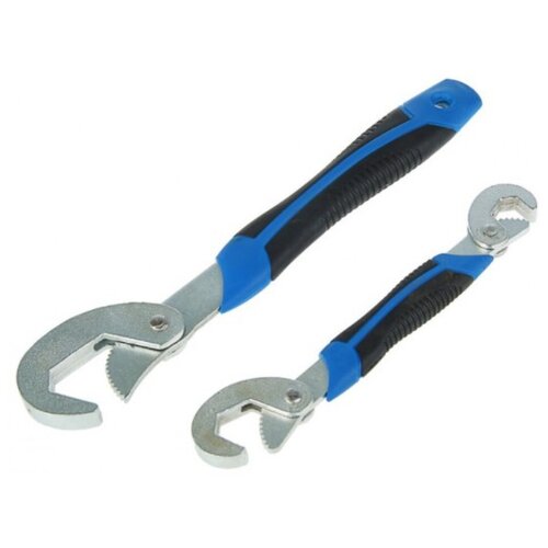Набор гаечных ключей Тундра 2760554, 2 предм., синий/черный набор ключей гаечных самозажимных тундра 2к рукоятка 9 32 мм 2 шт