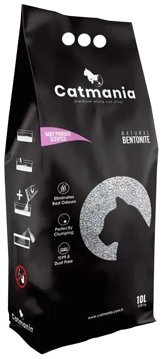 фото Catmania Babypowder наполнитель для кошачьего туалет с ароматом детской присыпки - 10 л