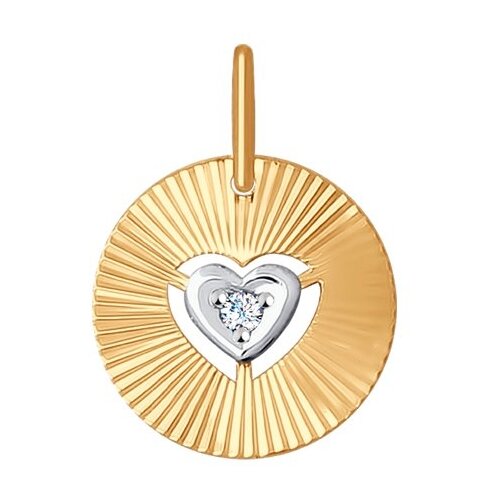 фото Sokolov подвеска из золота с алмазной гранью с фианитом 035340