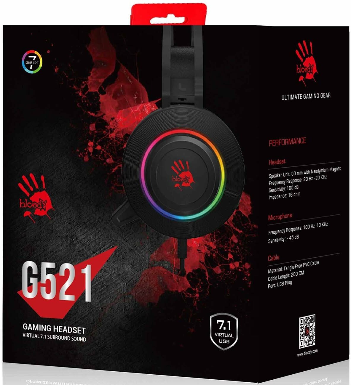 Наушники A4Tech Bloody G521 Black