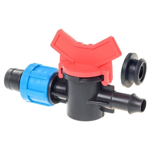 Старт-коннектор с краном для ленты капельного полива МP-У d16мм пластик с прокладкой уплотнительной 507₽
