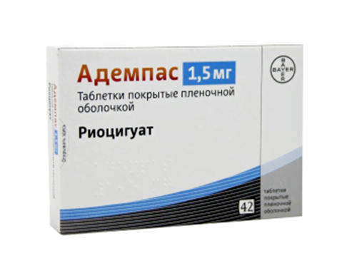 Адемпас таблетки п/о плён. 1,5мг 42шт