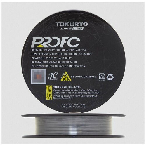 флюрокарбоновая леска для рыбалки tokuryo fluorocarbon pro fc 14 50м clear сделано в японии Леска флюорокарбон для рыбалки Tokuryo Fluorocarbon Pro FC #2,5 50м (clear) / Сделано в Японии