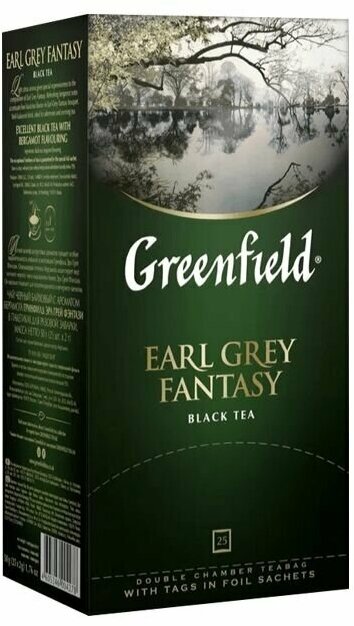 Greenfield Чай в пакетиках Earl Grey Fantasy Бергамот, черный, 25 пакетиков, 2 шт - фотография № 5