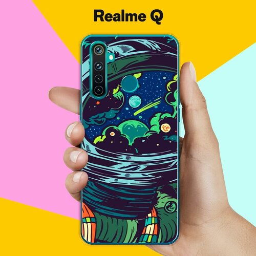 Силиконовый чехол на realme Q Астронавт 60 / для Реалми Ку силиконовый чехол на realme q земля для реалми ку