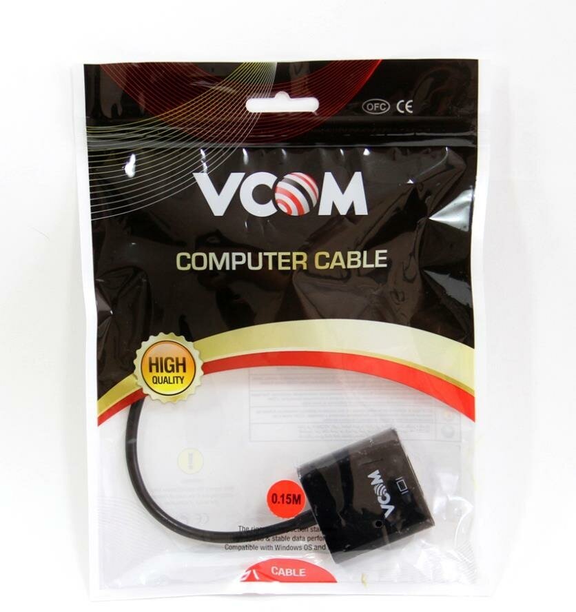 Переходник DVI(24+1) M to VGA F CG491 0.15m Vcom - фото №8