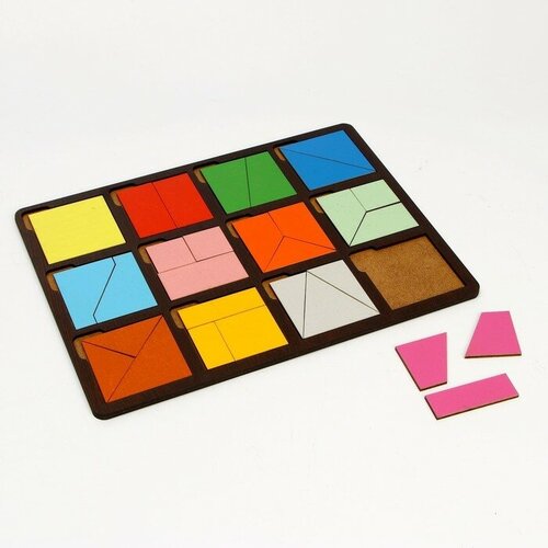 Нескучные игры Развивающая доска «Сложи квадрат» 1 уровень сложности