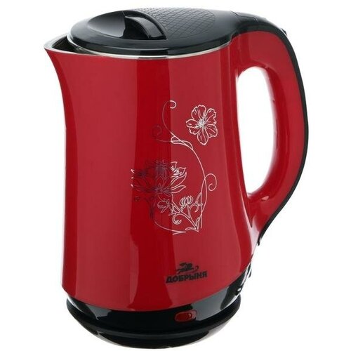 Чайник электрический Добрыня do-1244 пластик колба металл 18 л 1800-2000 Вт красный 253600₽