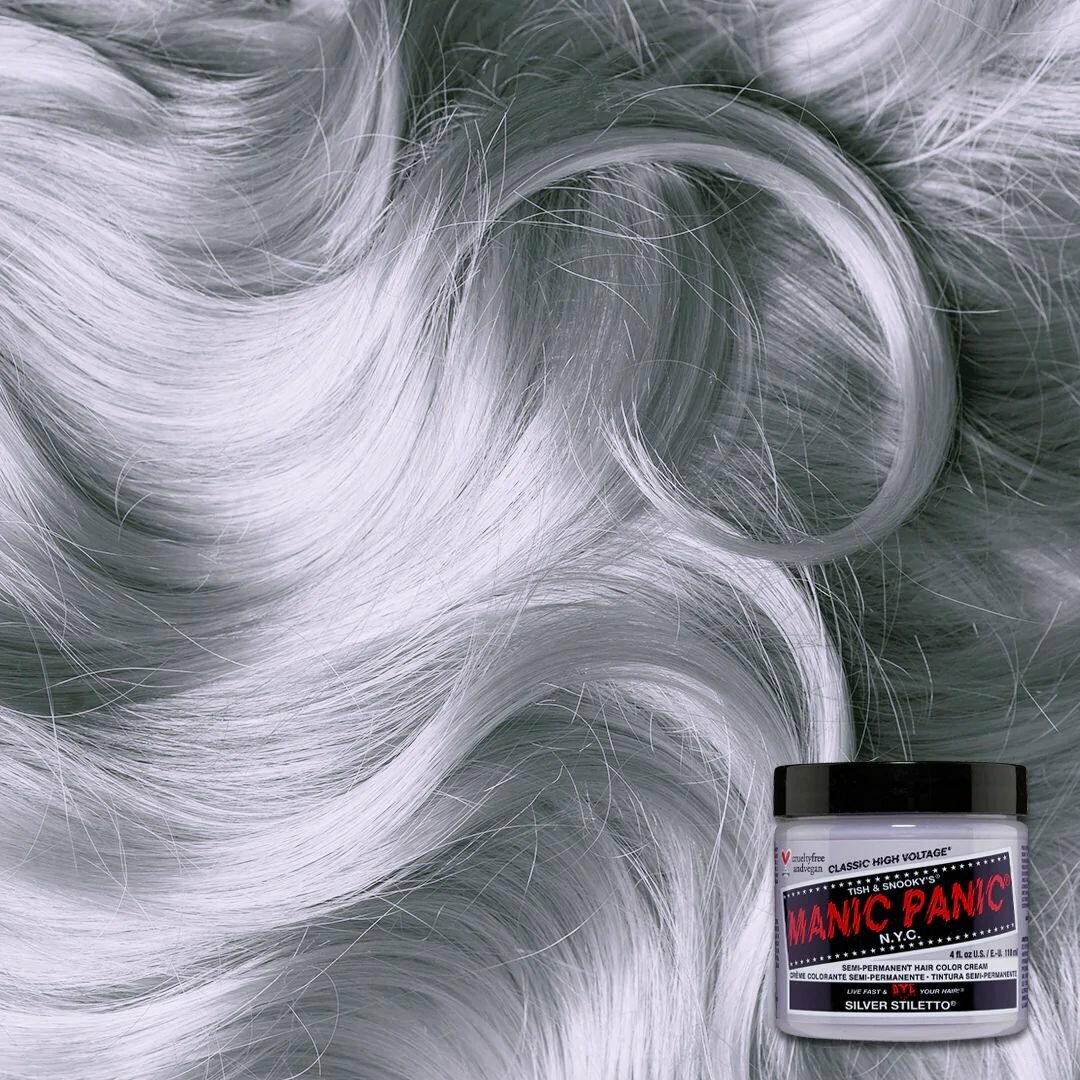 Manic Panic Серая краска для волос профессиональная Classic Silver Stiletto 118 мл пигмент прямого действия