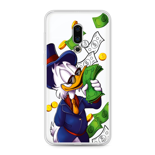 Силиконовый чехол на Meizu 16th / Мейзу 16th Scrooge McDuck with Money, прозрачный силиконовый чехол на meizu 16th мейзу 16th scrooge mcduck with a gold chain прозрачный