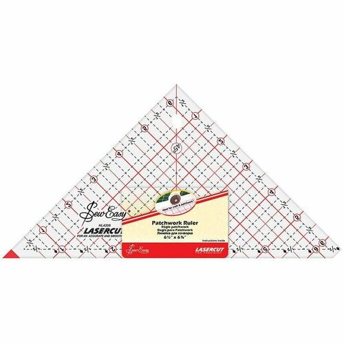 Линейка-треугольник с углом 90*, градация в дюймах, 6 1/2