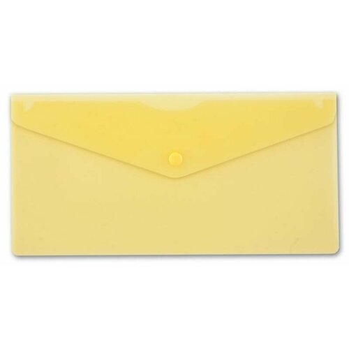 Набор из 10 штук Конверт на кнопке Бюрократ -PK805AYEL пластик 0.18мм желтый TRAVEL формат