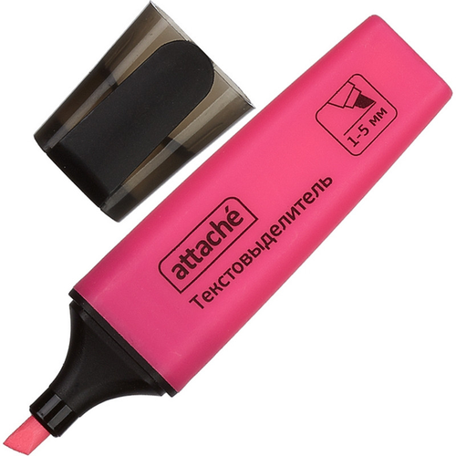 Attache Маркер выделитель текста Attache Colored, 1-5мм, розовый маркер выделитель текста duplex двусторонний серый