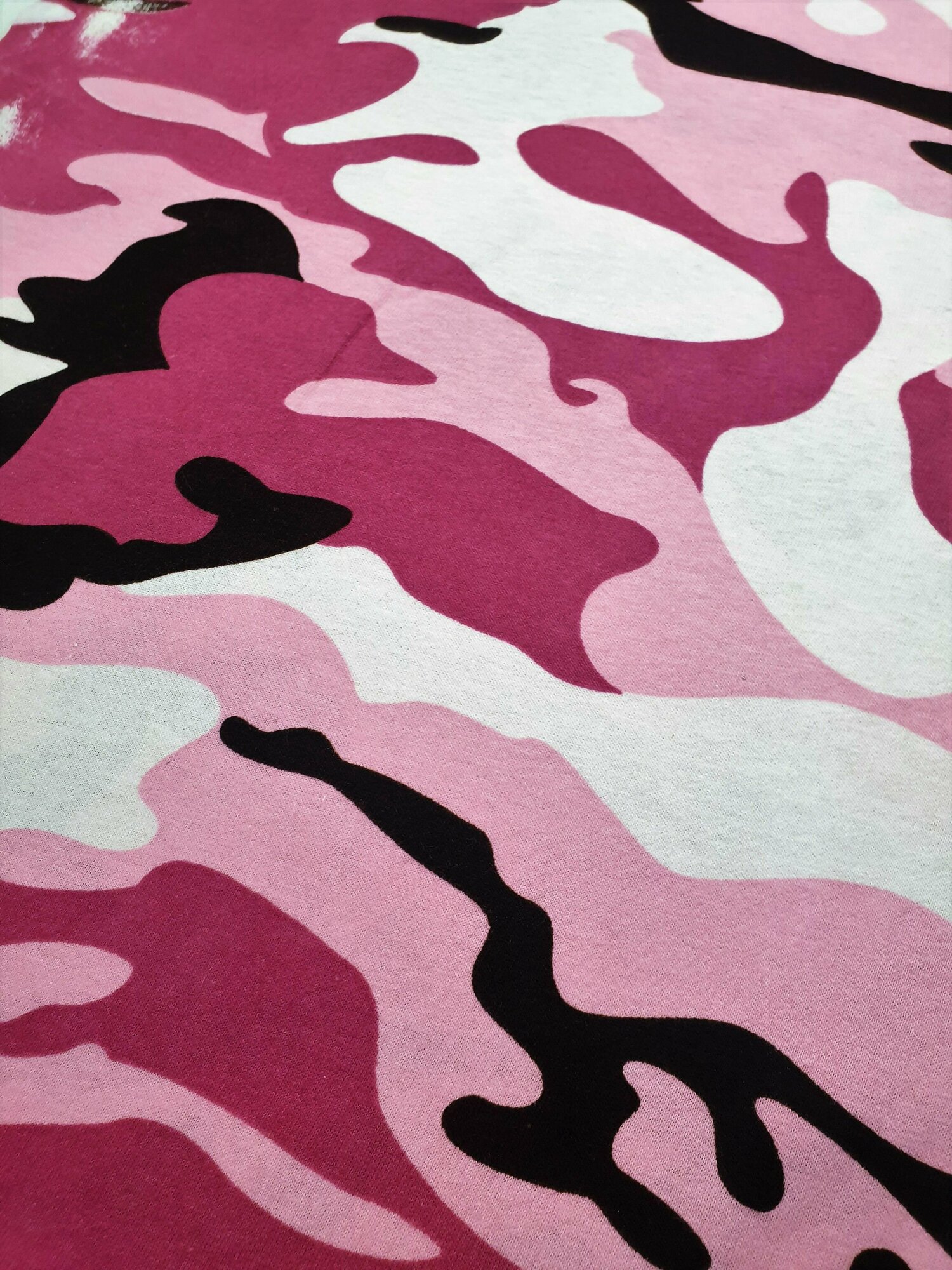 Кулирка пенье "КМФ розовый" хлопок ширина 180см, высота 100см. ткань для футболки, лосин, брюк, юбки, платья, сарафана, блузки