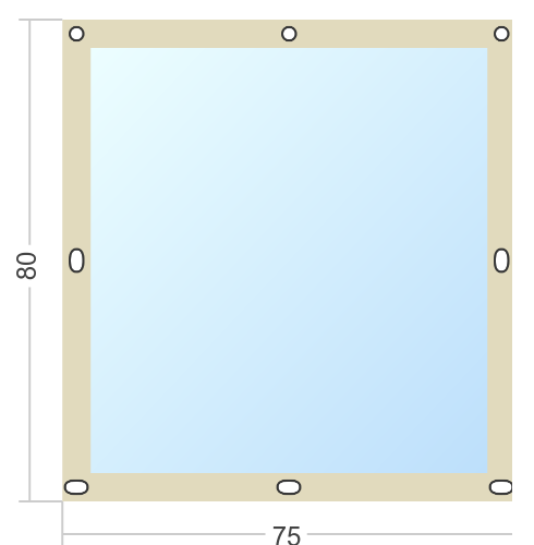 Мягкое окно Софтокна 75х80 см, Прозрачная пленка 0,7мм, Французский замок, Бежевая окантовка, Комплект для установки - фотография № 3