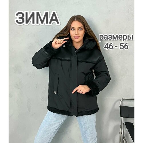 фото Пуховик, размер 46-48, черный без бренда