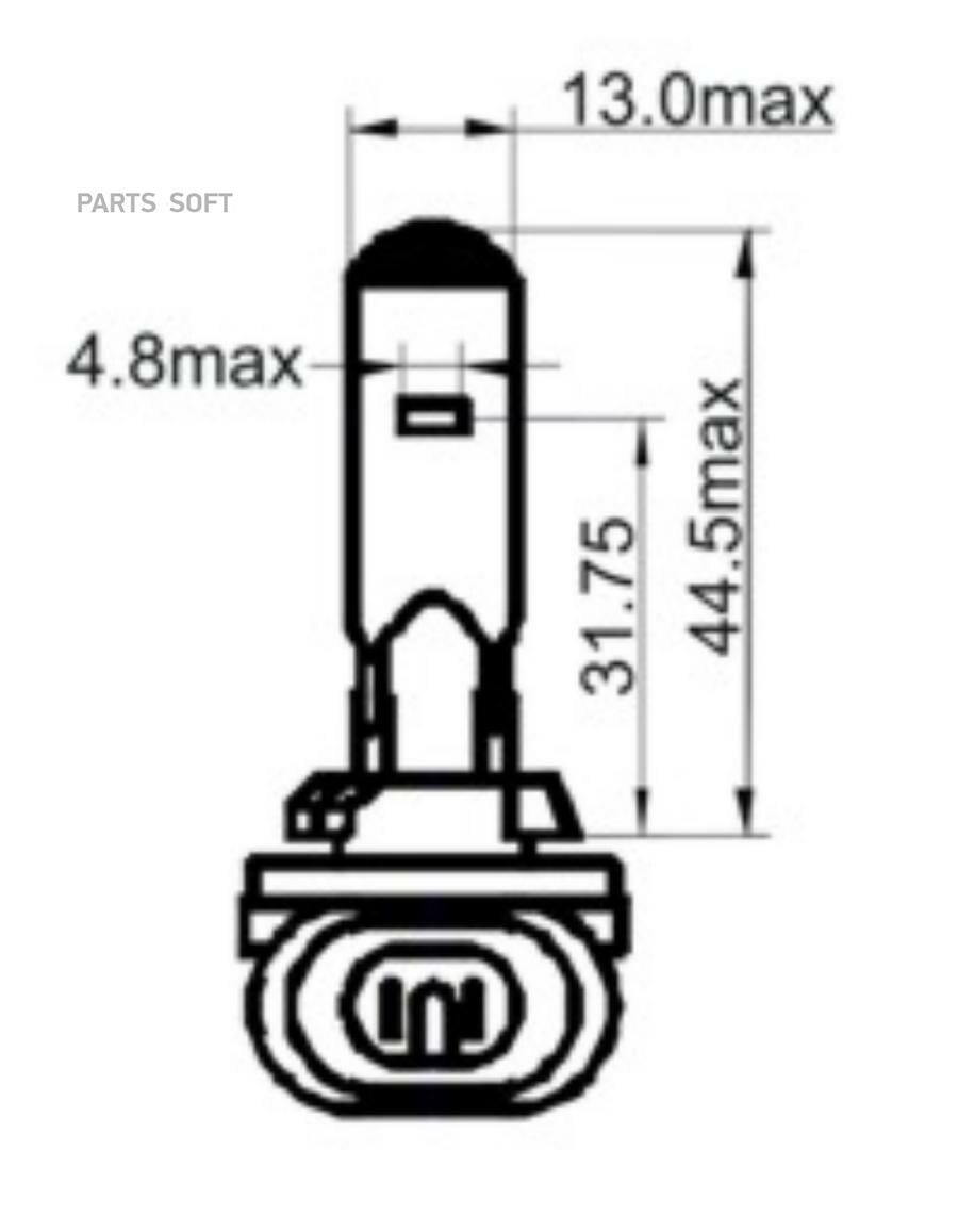 Лампа Накаливания H27 W/2 White 12V 27W Pgj 13 SCT арт. 203027