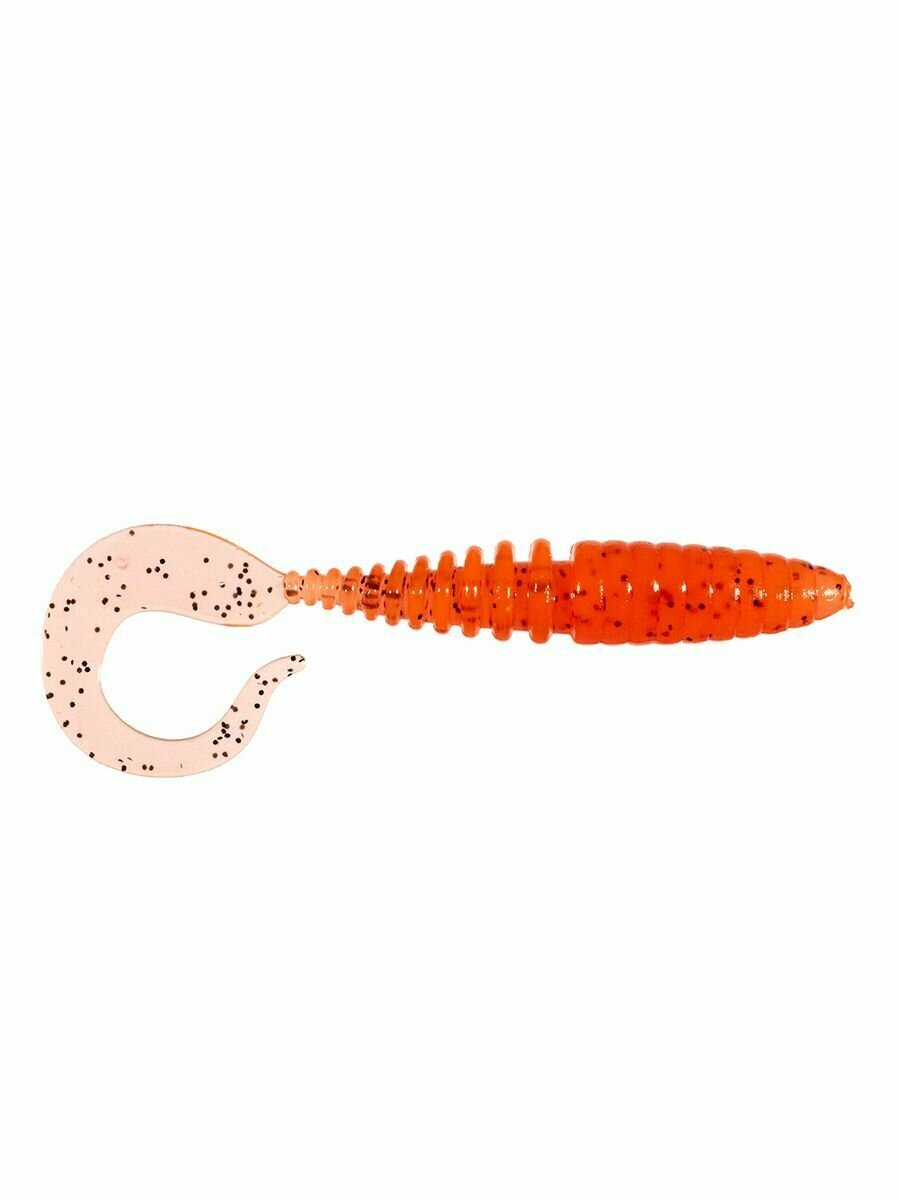 Мягкая приманка для рыбалки ZUB-TWIST 50мм-10шт (цвет 250) морковный с блестками