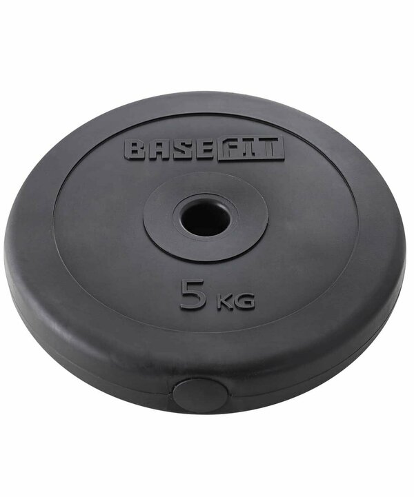 Диск пластиковый BASEFIT BB-203 5 кг, d=26 мм, черный