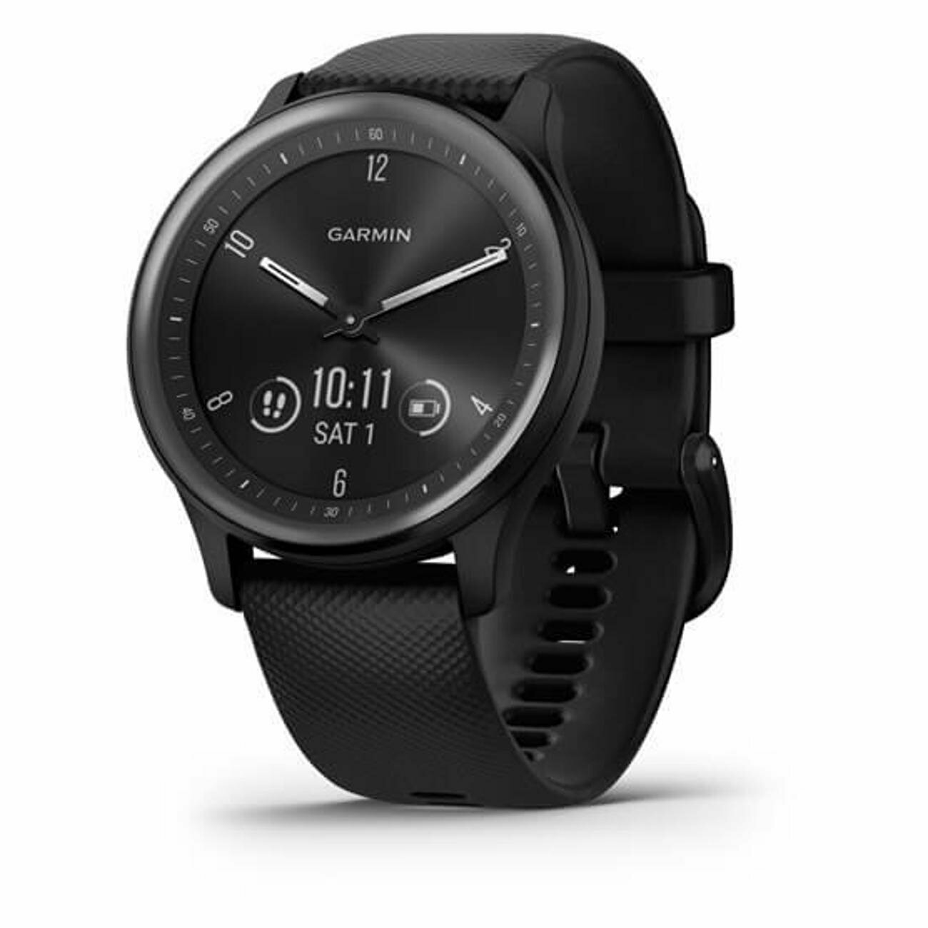 Часы Garmin Vivomove Sport черный, серый безель, с силиконовым ремешком 010-02566-00