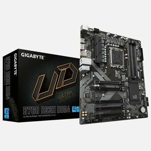 Изображение товара Материнская плата Gigabyte B760 DS3H DDR4, Socket 1700, Intel B760, 4xDDR4-3200, ATX, RTL