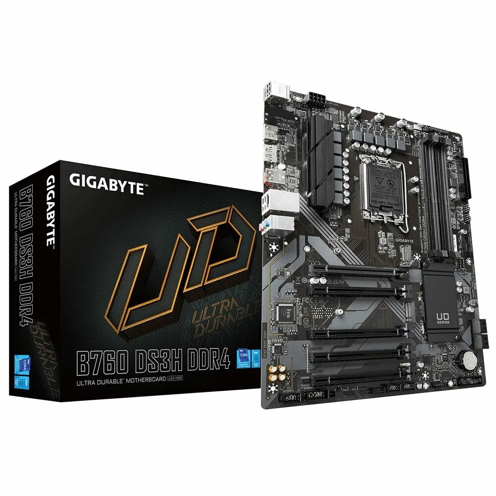 Материнская плата Gigabyte B760 DS3H DDR4, Socket 1700, Intel B760, 4xDDR4-3200, ATX, RTL