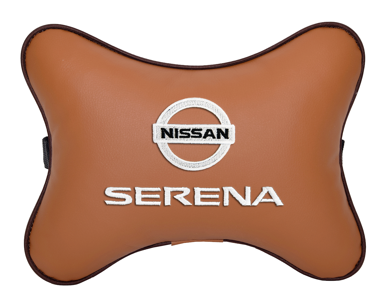 Подушка на подголовник экокожа Fox с логотипом автомобиля NISSAN SERENA