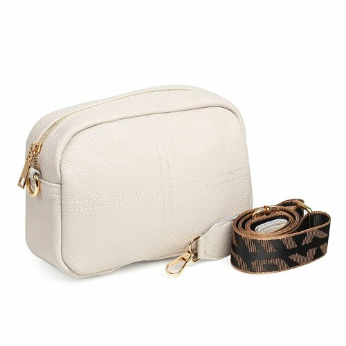 фото Сумка кросс-боди 20643\молочный, фактура гладкая, бежевый francoli