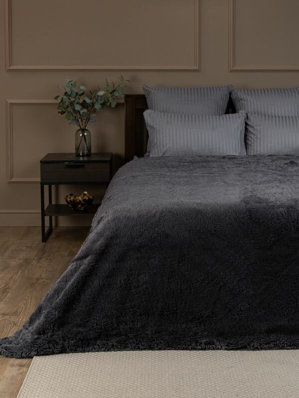 фото Плед Buenas Noches Мягкий мех Однотонный Серый, 220х240