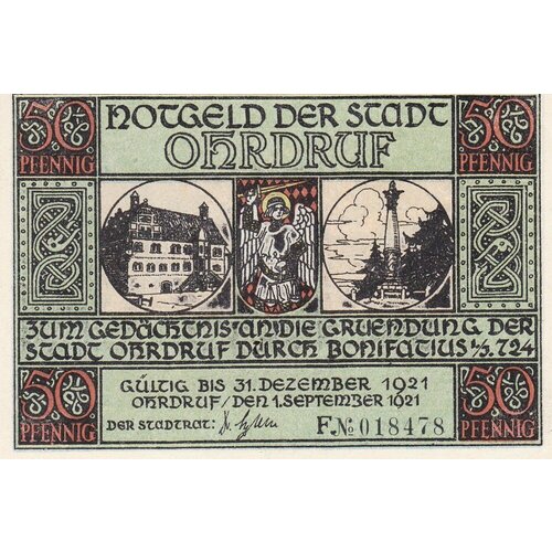 Германия (Веймарская Республика) Ордруф 50 пфеннигов 1921 г. (F) (2)