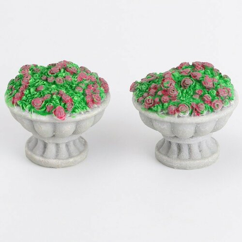 Миниатюра кукольная Клумба цветов набор 2 шт размер 1 шт 35 35 3 см 1шт 401₽