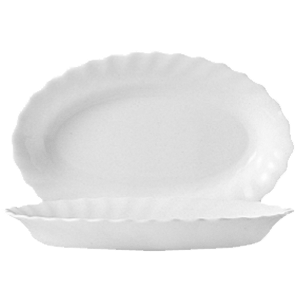 Блюдо «Трианон» овальное; стекло, H=3, L=22, B=14см; белый, Arcoroc, QGY - D6885