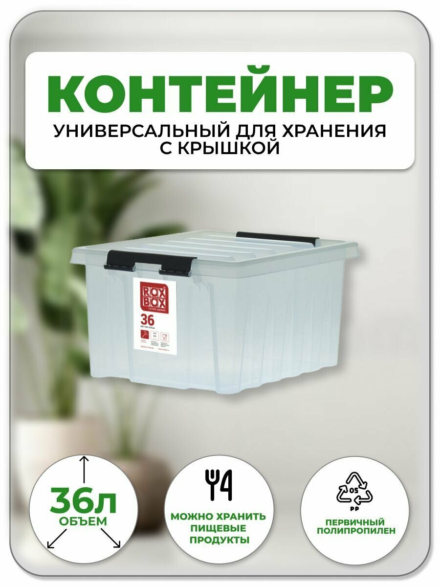 Контейнер универсальный для хранения с крышкой 36 л. 50х39х25.7