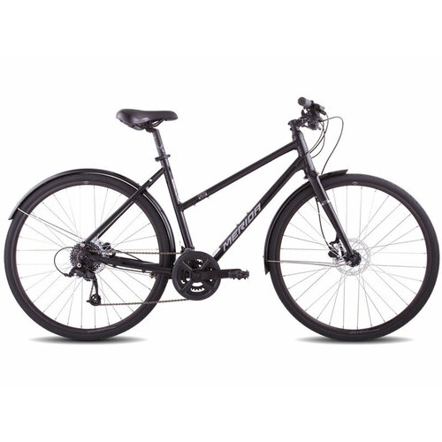Женский велосипед Merida Crossway Urban 50 Lady, год 2023, цвет Черный-Серебристый, ростовка 20 велосипед merida crossway 10 2022 58 см