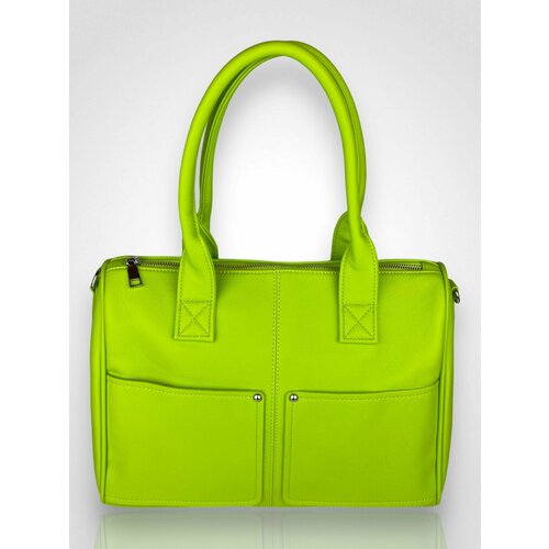 Сумка шоппер , фактура гладкая, зеленый сумка шоппер фактура гладкая зеленый синий