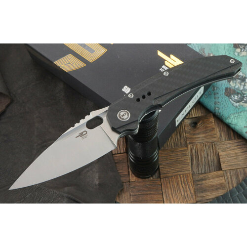 Складной нож Bestech Knives Exploit, сталь CPM S35VN/сатин, рукоять титан/карбон BT2005E складной нож kizer knives c01c mini сталь s35vn карбон