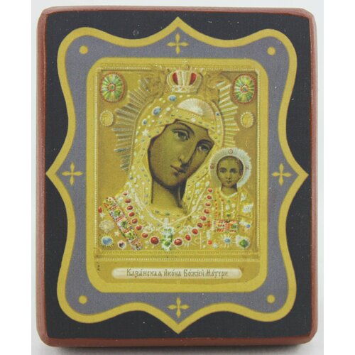 Икона Божией Матери Казанская, деревянная иконная доска, левкас, ручная работа (Art.1690Mм)