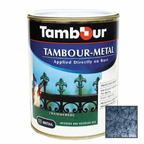 Эмаль-грунт по ржавчине Tambour Metal молотковая глянцевая темно-синяя (543-315) 2,5 кг эмаль грунт по металлу текс ржаво stop профи молотковая полуглянцевая 0 5кг черный