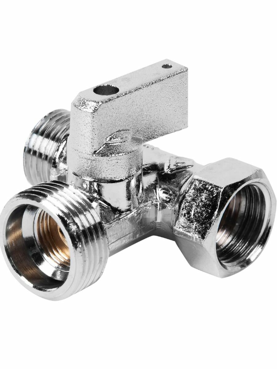 фото Кран шаровой для стиральной машины 1/2"x3/4"x1/2"