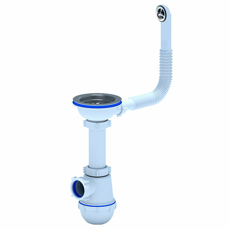 фото Сифон АНИ грот 3 1/2 "* 40 с круглым переливом для гранитных и мраморных моек (А1042S)