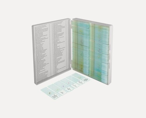 Изображение товара Наборы микропрепаратов (100 шт) к микроскопам (человек, зоология, растения, животные и т. д.). Русский язык. Стекло.