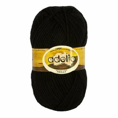 Пряжа ADELIA NELLY 70% шерсть, 30% акрил 5 шт. х 100 г 100 м +- 5 м №02 Черный пряжа adelia nelly 70% шерсть 30% акрил 5 100 г 100 м 5 м 02 черный