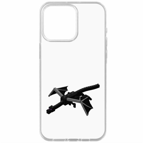 Чехол накладка Krutoff Clear Case Minecraft Дракон Края для iPhone 15 Pro Max