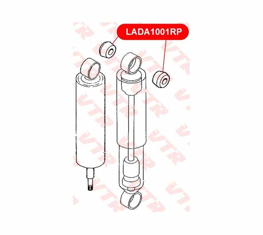Втулка амортизатора задней подвески ВАЗ 2101, 2121, 2123 (полиуретан), VTR LADA1001RP