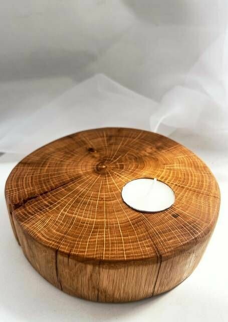 Подсвечник Native Woods "Дубовый", напольный/настольный, для чайной свечи, коричневый, дерево — фото 1