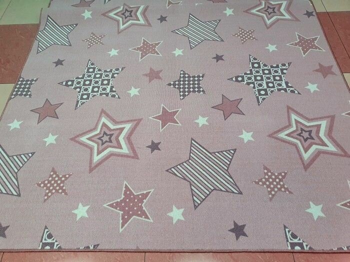 Детский ковер-палас звезды сияют розовый Детский коврик 2.5 x 4.5 м.