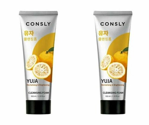 CONSLY Пенка для умывания витаминизирующая кремовая с экстрактом юдзу Yuja Revitalizing Creamy Cleansing Foam, 100 мл - 2 штуки