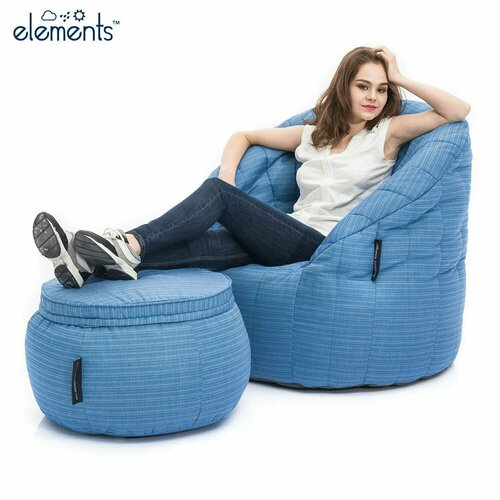 Комплект мягкой мебели для дачи Butterfly Chaise - Oceana (голубой, оксфорд) - садовая уличная мебель для террасы, веранды, беседки, бассейна